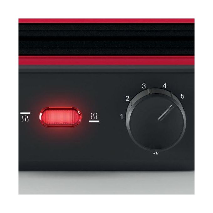 Bosch TCG4104 Bistecchiera 2000W Piastre Antiaderenti Rimovibili Termostato Regolabile 328x238mm colore Rosso