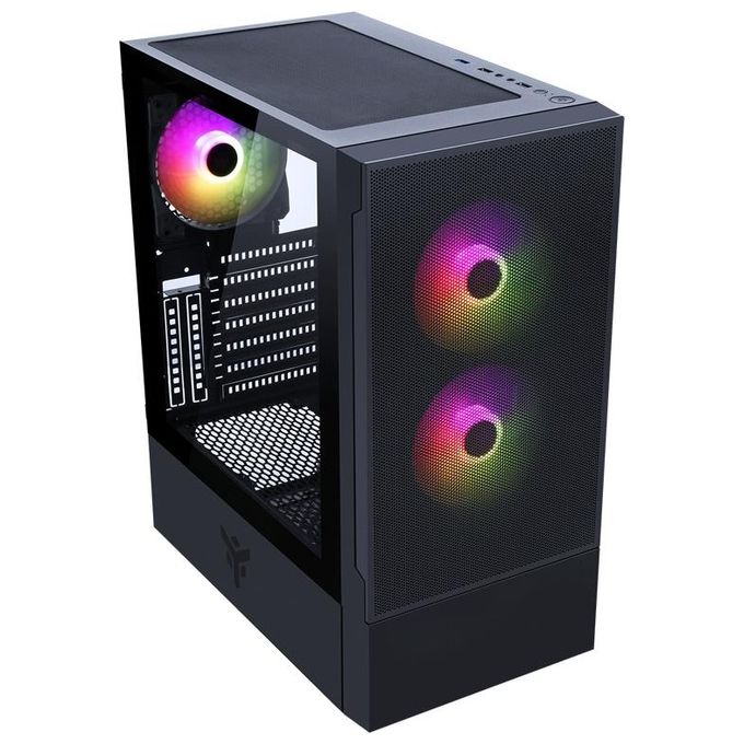Itek ITGCASIB30 SIISBE 3.0 PC Case Gaming Midi Tower ATX 3x120mm Ventole ARGB USB3 Vetro Temperato con Cerniera colore Nero