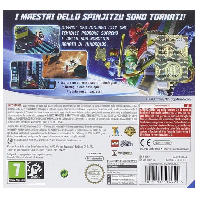 LEGO Ninjago: Nindroids Nintendo 3DS e 2DS