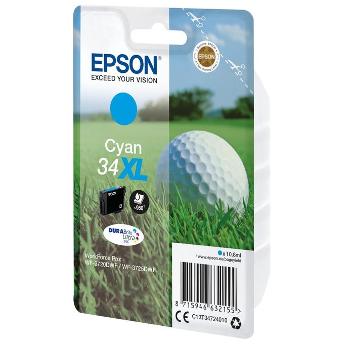Epson Cartucca Ink-jet 34xl pallina da Golf Ciano per Wf-3720dwf