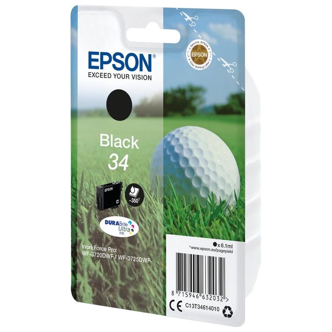 Epson c13t34614010 nero pallina da golf per wf-3720dwf wf-3725dwf