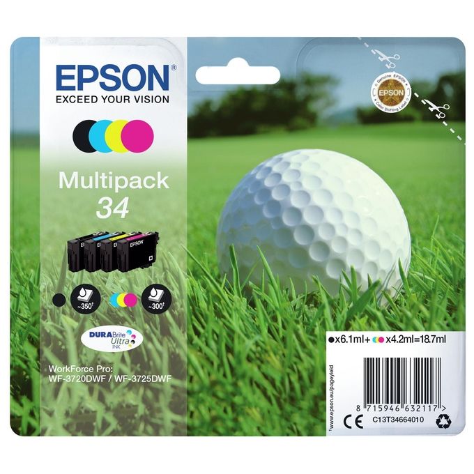 Epson Multipack 34 pallina da Golf 4 Colori per Wf-3720dwf
