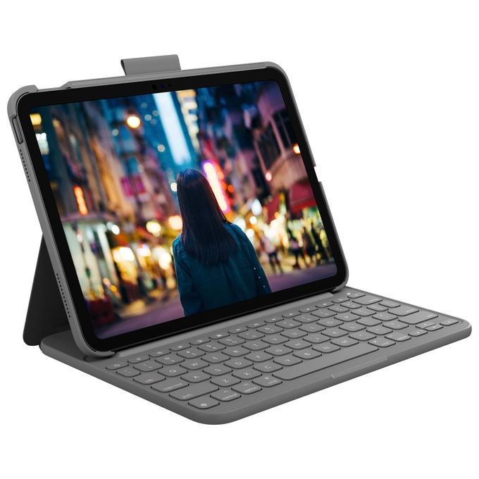 Logitech 920-011427 Slim Folio Custodia con Tastiera per iPad 10a Generazione QWERTY Italiano Bluetooth colore Grigio