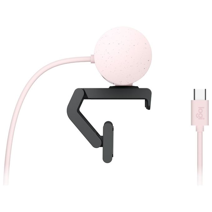 Logitech 960-001421 Brio 500 Webcam Full HD 1080p 4 MP USB-C Doppio Microfono 90° colore Rosa