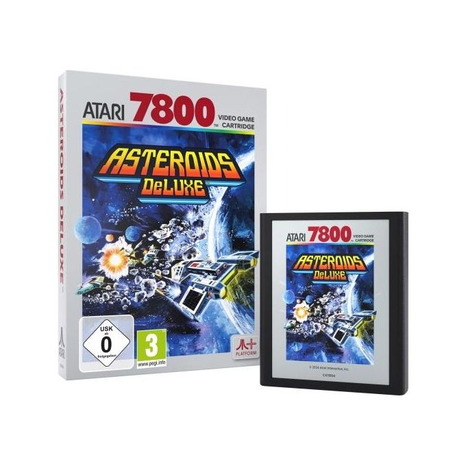 PLAION ASTEROIDS DELUXE Videogioco per Atari 7800+ Cartuccia Fisica Genere Avventura Lingua Italiana colore Nero