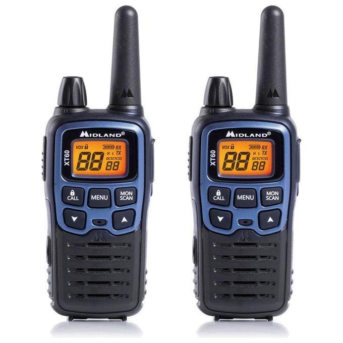 Midland Coppia Ricetrasmittente XT-60 24 Canali Batterie Ricaricabili Via Usb Autonomia 12 Ore