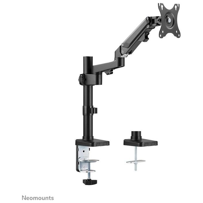 Neomounts DS70-750BL1 Braccio per Monitor 17-27 Pollici Regolabile con Molla a Gas 7 kg VESA 75x75 100x100 cm Morsetto Occhiello colore Nero