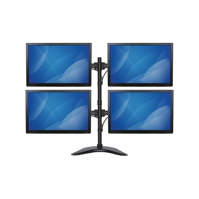 StarTech.com ARMBARQUAD Supporto Articolabile VESA per 4 Monitor fino a 27'' Regolabile Altezza Rotazione Inclinazione Gestione Cavi colore Nero