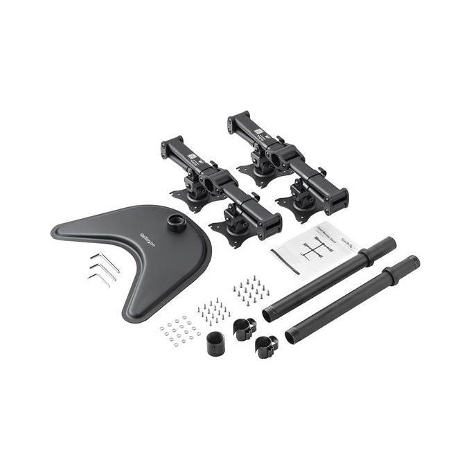StarTech.com ARMBARQUAD Supporto Articolabile VESA per 4 Monitor fino a 27'' Regolabile Altezza Rotazione Inclinazione Gestione Cavi colore Nero