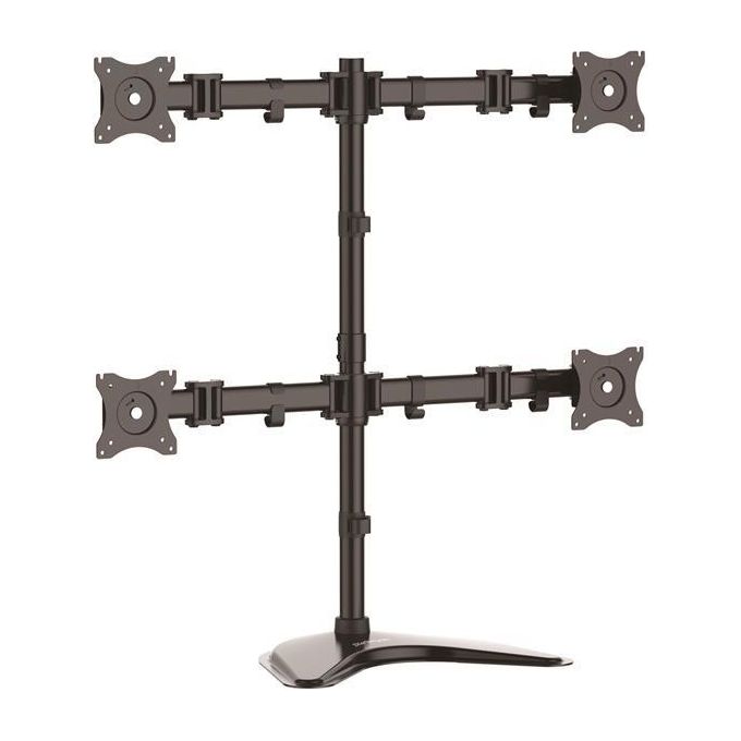 StarTech.com ARMBARQUAD Supporto Articolabile VESA per 4 Monitor fino a 27'' Regolabile Altezza Rotazione Inclinazione Gestione Cavi colore Nero
