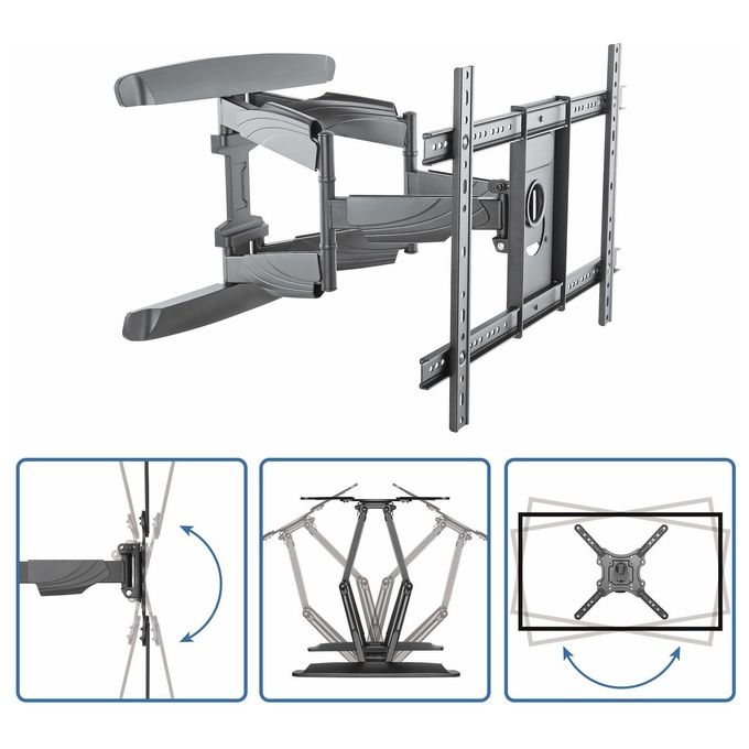 Startech FPWARTB2 Supporto da Parete per tv a Schermo Piatto da 37'' a 70'' per Tv pesanti doppio braccio