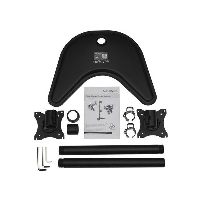 StarTech Supporto da Scrivania per 2 Monitor in Acciaio Robusto Verticale Regolabile per Schermi Fino a 27