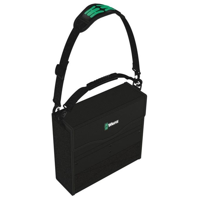 Wera 05004351001 2go 2 Borsa porta utensili Resistente all’acqua con tracolla regolabile e organizer interno colore Nero Verde