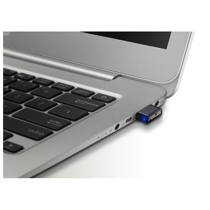 ASUS USB-AC53 Nano - Adattatore Wi-Fi e USB , (AC1200 Dual Band), 300 - 867 Mbps, Formato Compatto, Supporto MU-MIMO, Nero