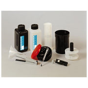 KAISER 4299 Set per Sviluppo Negativi con Vasca Standard Bottiglie 1000 ml Misurino 250 ml Imbuto 120 mm Termometro Pinze Tergivetro colore Nero Bianco