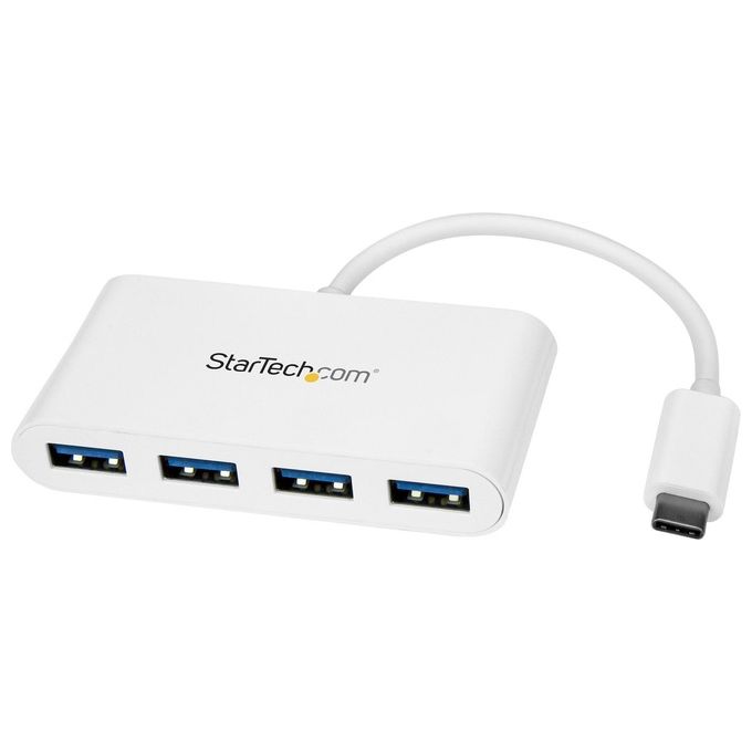 Startech Hub USB-C a 4 porte USB 3.0 - USB-C a 4x USB-A - Alimentato via bus - Bianco