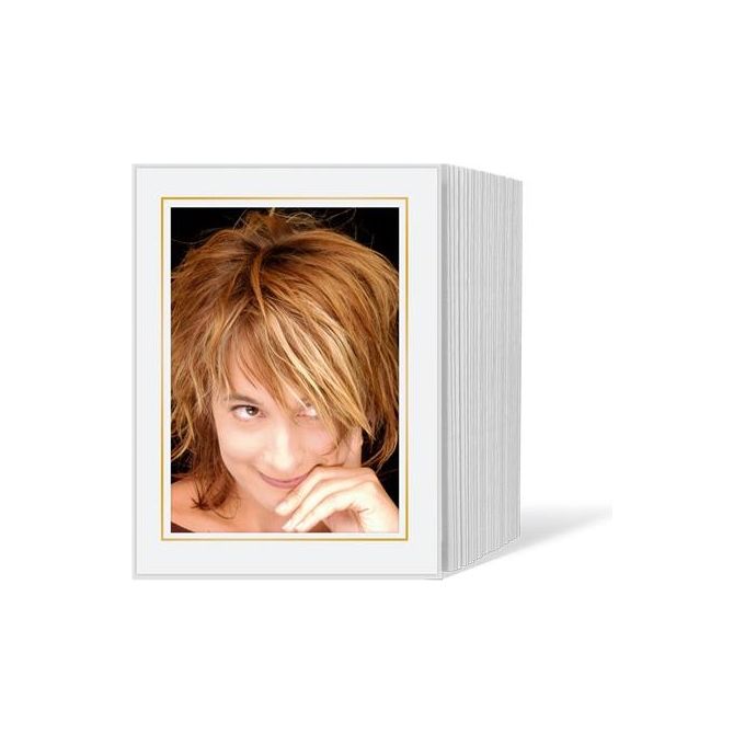 Daiber Passepartouts 13x18cm Bianco Linee Oro 125 Pezzi