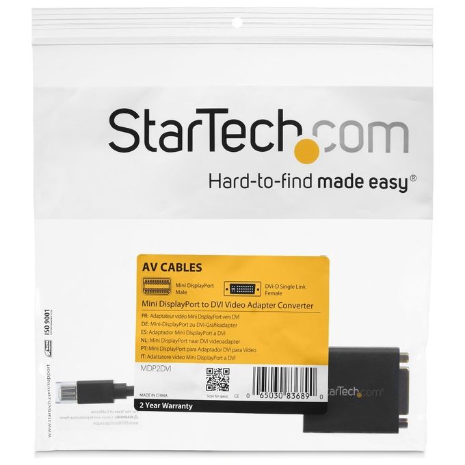 StarTech.com Adattatore Convertitore Video Mini DisplayPort a DVI per Collegamento PC e Mac con DisplayPort