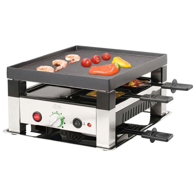 Solis 97756 Tavola Grill 5 in 1 1020 W Piastra Reversibile Antiaderente 4 Persone colore Nero Argento