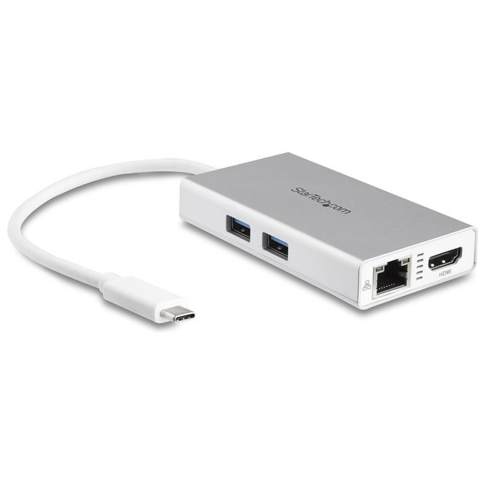 StarTech Adattatore Multifunzione USB-C per Portatili Power Delivery 4K Hdmi Bianco e Argento