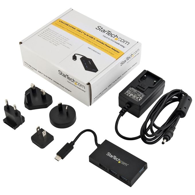 Startech Networking 4port usb c hub with Power Adattatore - type c to a - usb 3.0