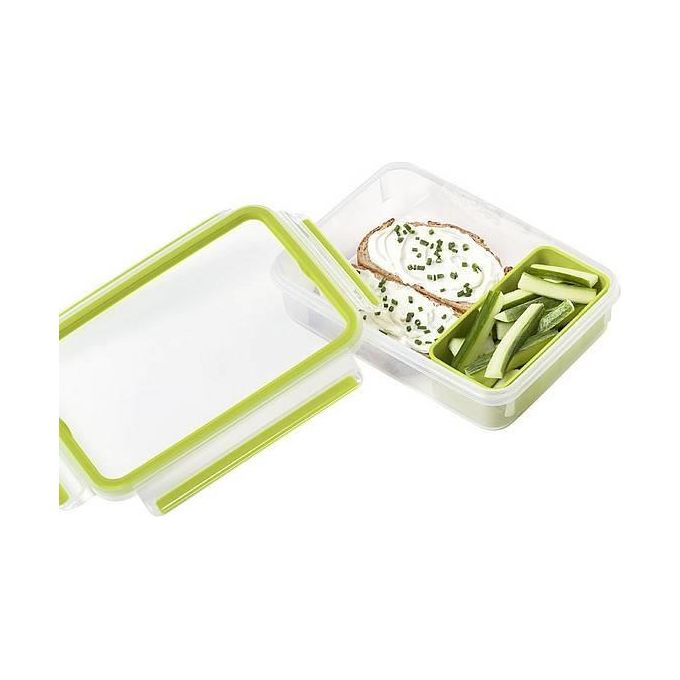Emsa ClipandGo Contenitore Brunch 1,2 Litri Trasparente-Verde