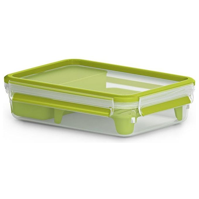 Emsa ClipandGo Contenitore Brunch 1,2 Litri Trasparente-Verde