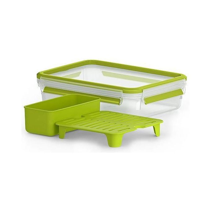 Emsa ClipandGo Contenitore Brunch 1,2 Litri Trasparente-Verde