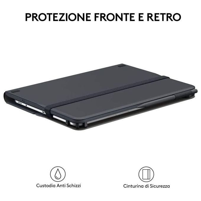 Logitech UNIVERSAL FOLIO Custodia con tastiera Italiana Bluetooth per tablet Apple, Android e Windows da 9-10 pollici