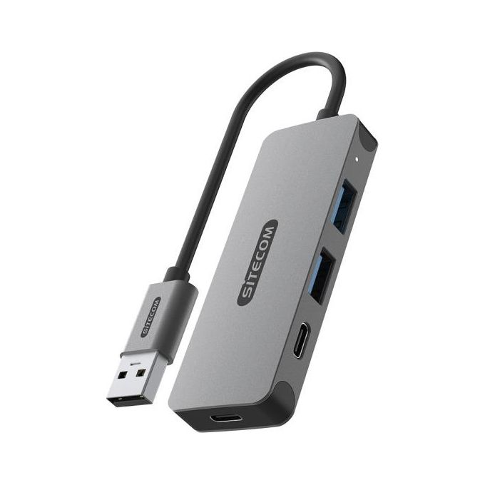 Sitecom CN-5007 Hub USB 4 Porte 2x USB-A 2x USB-C USB 3.2 Gen 1 5000 Mbit-s Plug and Play colore Nero Grigio