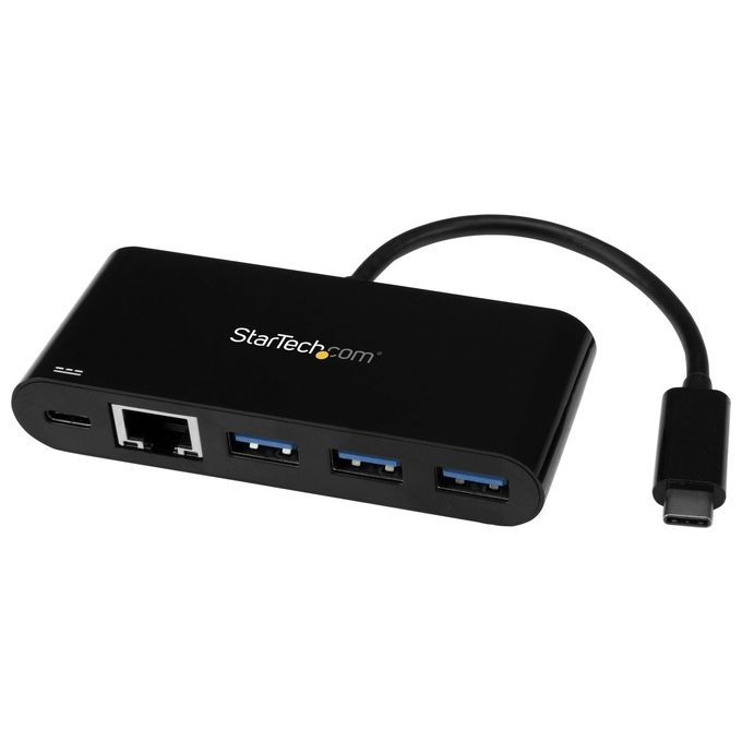 Startech Adattatore Hub di Rete Usb-C a Ethernet a 3 Porte con Power Delivery