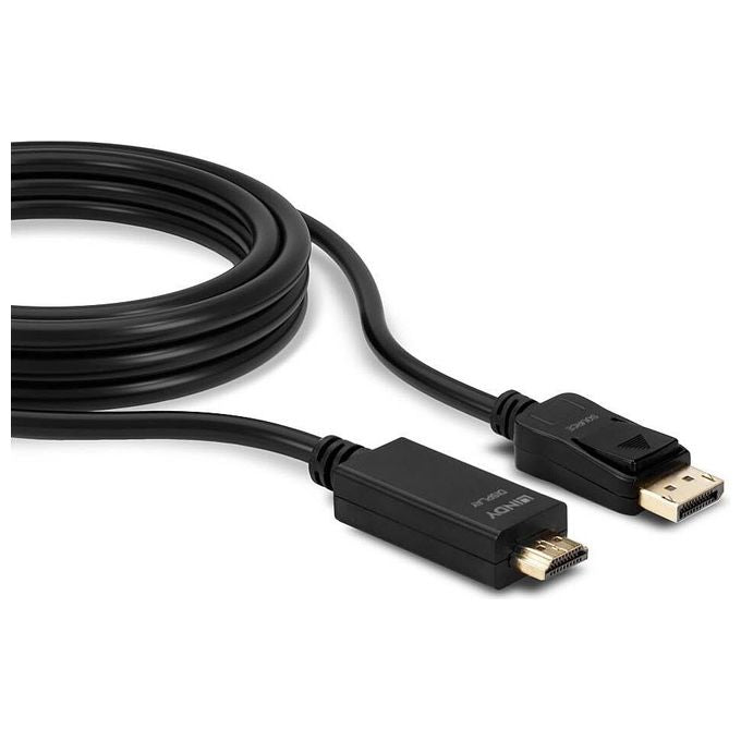 Lindy Cavo Adattatore DisplayPort a Hdmi 4K Passivo 0,5mt Nero