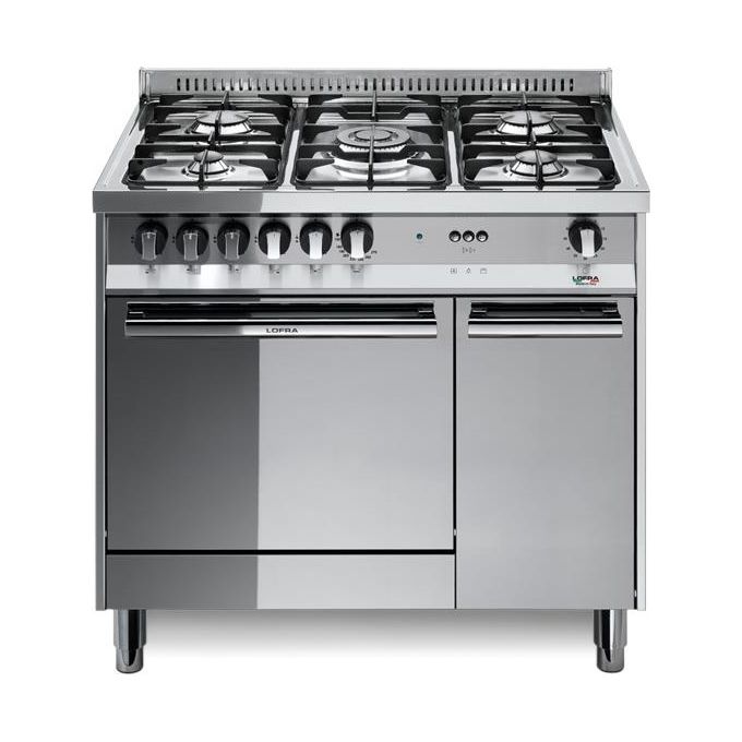 Lofra MR96GV-C Cucina 5 Fuochi con Forno a Gas Ventilato con Grill Elettrico 66Lt Inox Lucidato