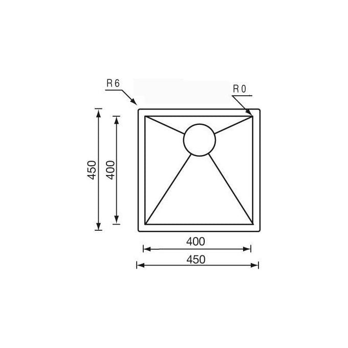 CM 011901XCSSP Serie Filoquadra Lavello Acciaio Inox Satinato da Incasso Slim 1 vasca 45X45cm