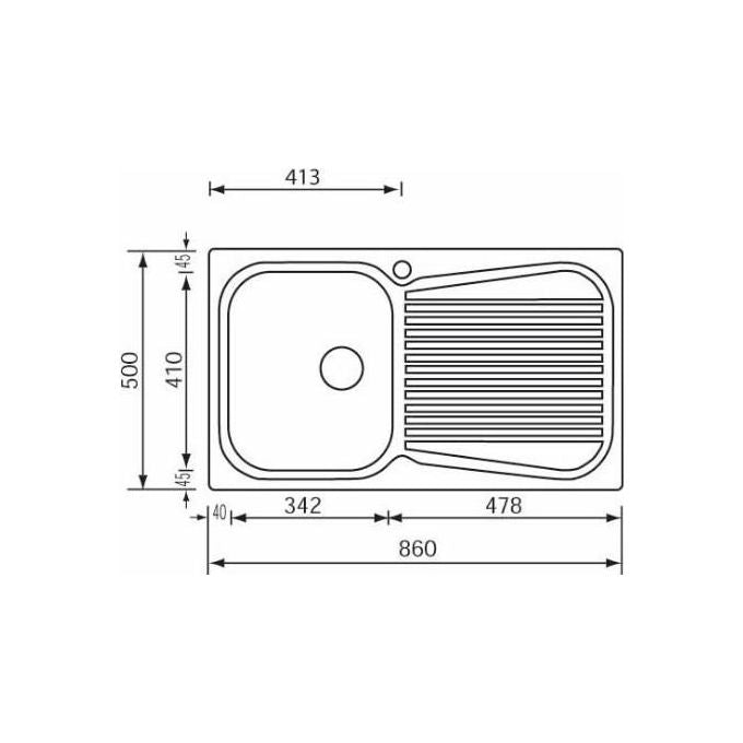 CM 011643SCSSP Lavello IX Matico 3'' 86X50 1 Vasca a sinistra