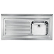 CM 031136DCSSX Serie IX Rossana Appoggio Lavello Inox satinato da incasso Gocciolatoio a Sinistra 1 Vasca 120X60cm