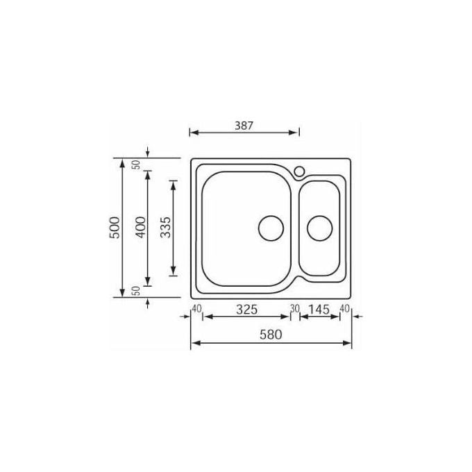CM 011692SCSSP Lavello IX Matico 3'' 58X50 2 vasche a sinistra