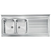 CM 031138SCSSX Serie IX Rossana Appoggio Lavello da  incasso Gocciolatoio a Destra 2 Vasche 135X60cm