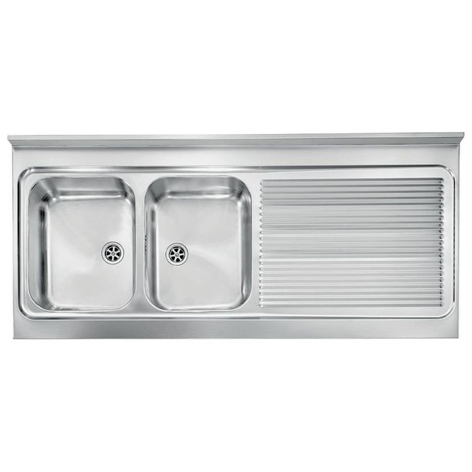 CM 031138SCSSX Serie IX Rossana Appoggio Lavello da  incasso Gocciolatoio a Destra 2 Vasche 135X60cm
