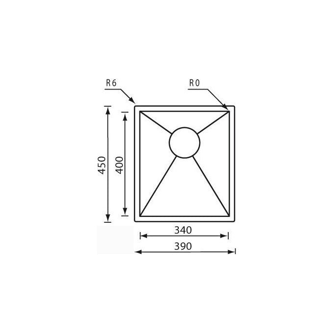 CM 011927XCSSP Lavello IX Filo Quadra 3'' 39X45X5