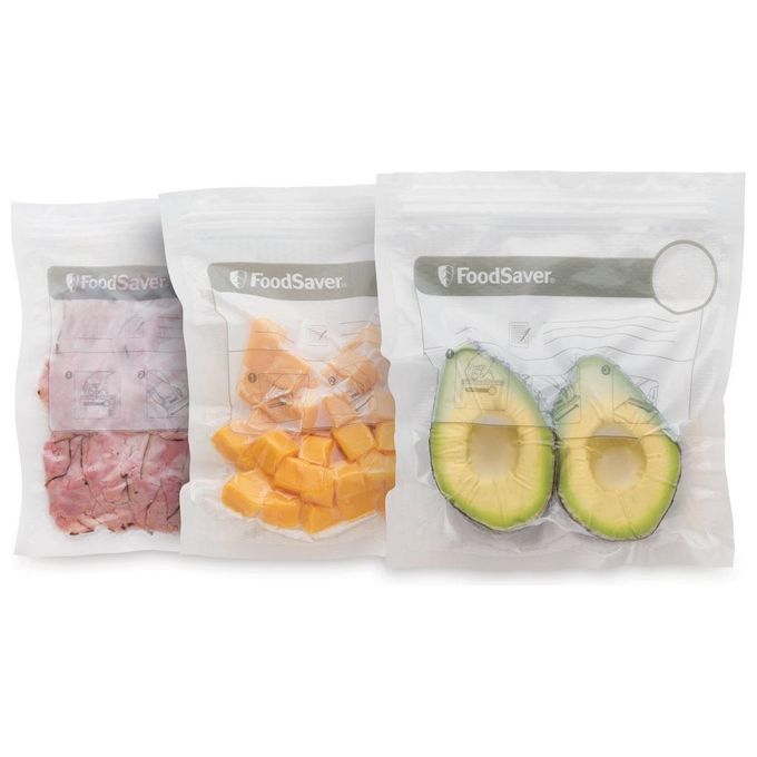 Foodsaver Busta 26 Sacchetti 20x22cm con Zip Riutilizzabili