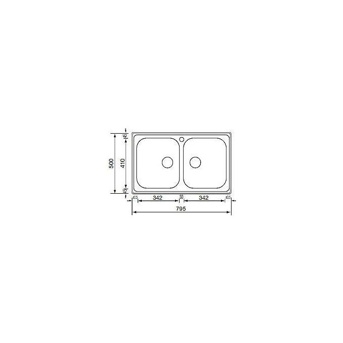 CM 011272XCSSP Lavello IX Zenith 3'' 79X50 2 Vasche
