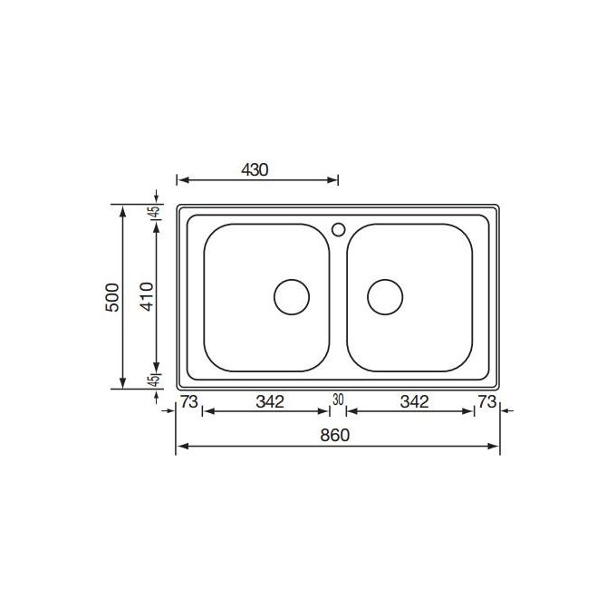CM 011274XCSSP Lavello IX Zenith 3'' 86X50 2 Vasche