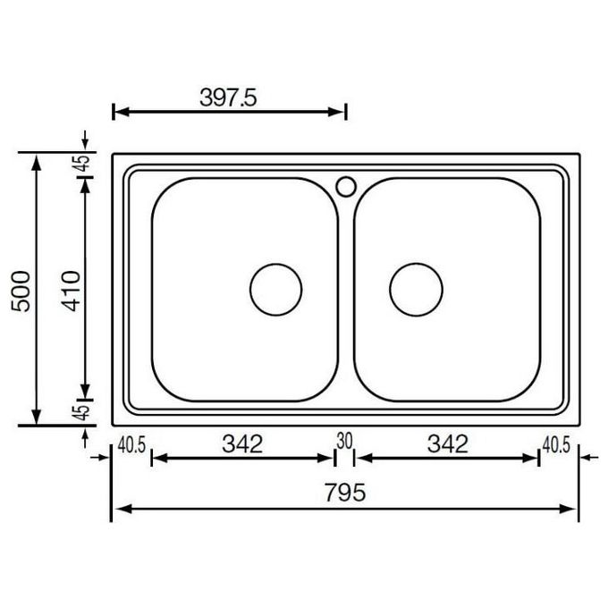 CM 011202XCSSP Lavello IX Filoslim 3'' 79X50 2 Vasche
