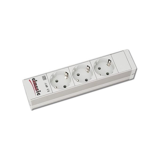 Digitus Multipresa per Armadi 10'' 1 Unita' In Alluminio Con 3 Prese Shuko 16A e Una Spina Shuko 16A