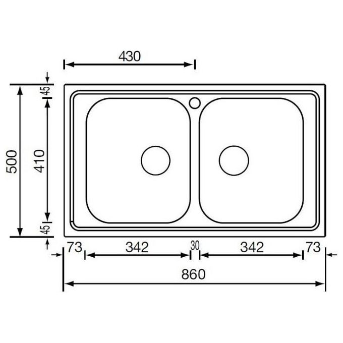 CM 011204XCSSP Lavello IX Filoslim 3'' 86X50 2 Vasche