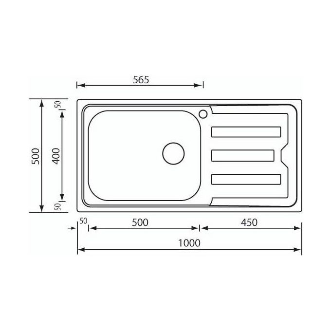 CM Lavello IX Cristal 3'' 100X50 1 vasca a sinistra