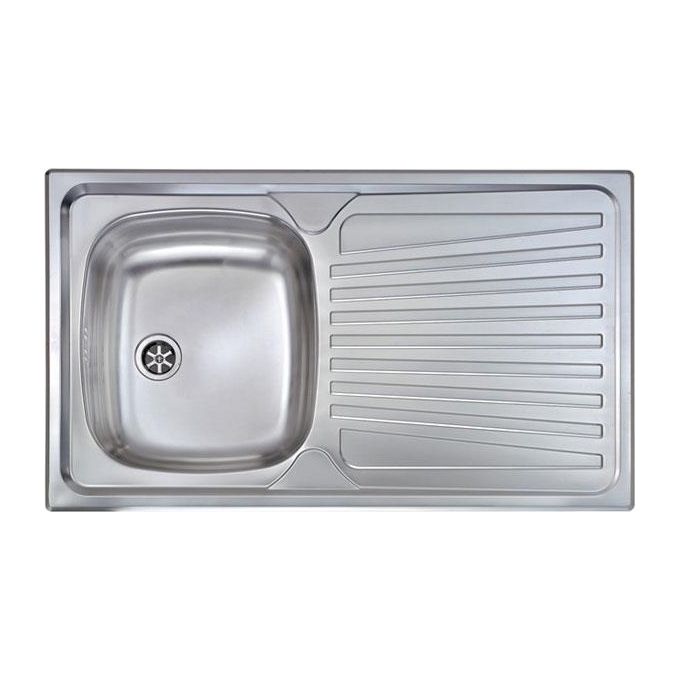 CM 011543SCSSX Serie Mondial 3'' Lavello Acciaio Inox Spazzolato da Incasso Gocciolatoio a Destra 1 Vasca 86X50cm