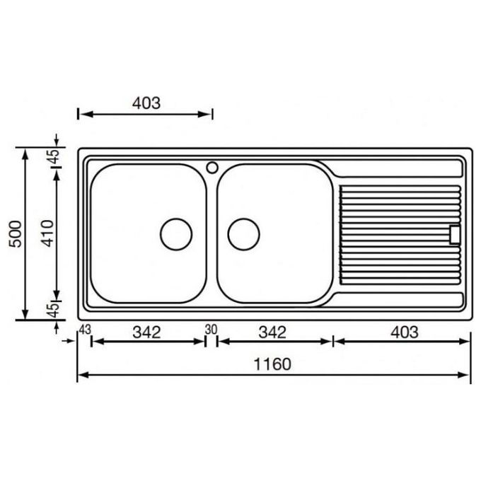 CM 011227DCSSP Serie Zenith 210 Lavello Acciaio inox satinato da incasso Gocciolatoio a Sinistra 2 vasche 116X50cm