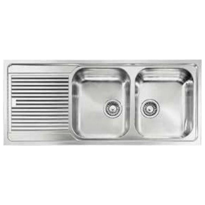 CM 011227DCSSP Serie Zenith 210 Lavello Acciaio inox satinato da incasso Gocciolatoio a Sinistra 2 vasche 116X50cm
